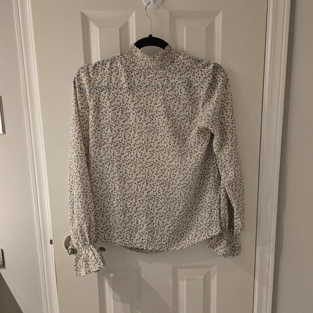 Twik Cream and Red Patterned Blouse
